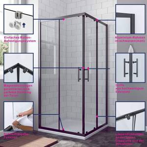 Duschkabine Eckeinstieg mit Schiebetüren 90 x 90 cm