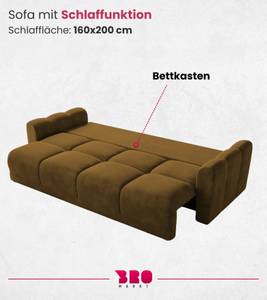 Sofa mit Schalffunktion NUBES Senfgelb