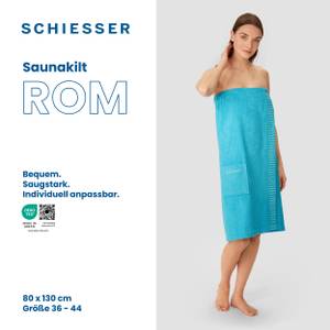Saunakilt Rom für Damen Türkis - 80 x 130 cm