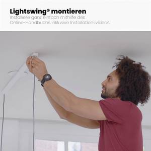 Lightswing® Twin - Lampe Aufhängesystem Weiß - Tiefe: 110 cm