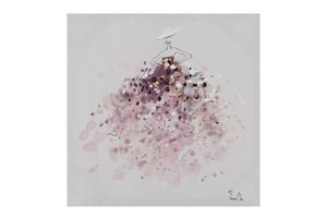 Tableau peint Nature is an Artist Rose foncé - Bois massif - Textile - 60 x 60 x 4 cm