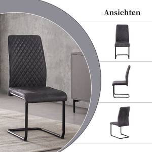 Chaise de salle à manger THEO Anthracite - Lot de 2