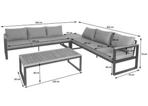 Garten-Garnitur L26 (4er-Set) Braun - Grau