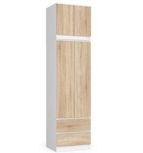 Armoire avec surmeuble S60 2T 2S CLP Imitation chêne de Sonoma - Blanc