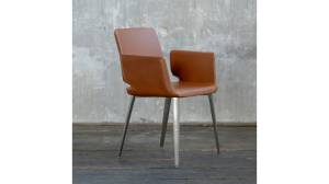 Chaise HAMA cuir synthétique Chaise HAMA chaise de salle à manger chaise de réunion marron