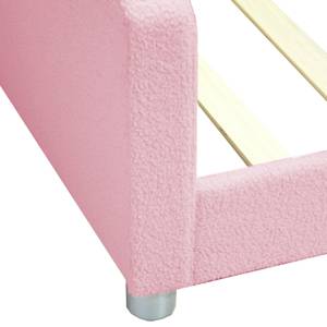 Polsterbett Aether Ⅲ Pink - Holzwerkstoff - Metall - Massivholz - Textil - Holzart/Dekor - 95 x 42 x 215 cm