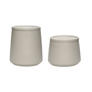 Aufbewahrungsglas Concrete(2er Set) Grau - Stein - 15 x 13 x 15 cm