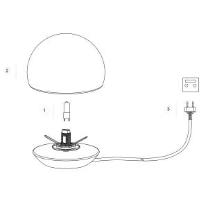 Dekorative Tischleuchte Ancilla Verre / Acier - 1 ampoule - Argenté - Blanc