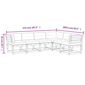 Gartensitzgruppe K5945(6-tlg) Braun - Massivholz - 78 x 73 x 64 cm