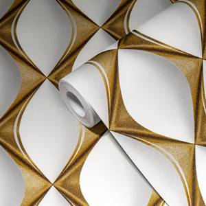 3D Tapete Grafisch Elegant Gold Weiß Gold - Grau - Weiß