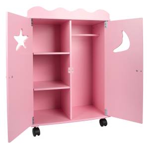 2880 Puppenkleiderschrank Pink - Holzwerkstoff - 25 x 66 x 46 cm
