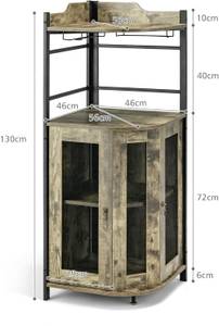 Weinschrank Industrial Braun - Holzwerkstoff - 46 x 130 x 46 cm