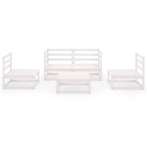 Garten-Lounge-Set Weiß - Massivholz - Holzart/Dekor - 70 x 30 x 70 cm