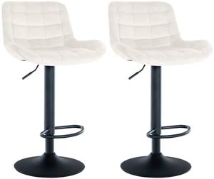 Tabouret de bar Tover Lot de 2 Blanc crème