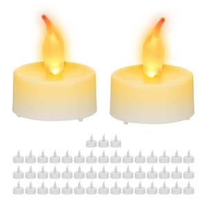 Lot de 50 bougies chauffe-plat LED Blanc - Matière plastique - 4 x 5 x 4 cm