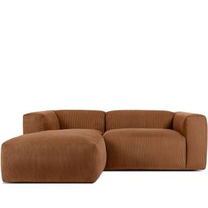 Ecksofa BUFFO 4-Sitzer Orangerot - Breite: 237 cm - Armlehne beidseitig montierbar - Ecke davorstehend links - Ottomane davorstehend links