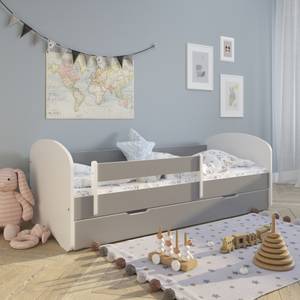 Kinderbett Henny mit Schublade Grau - 80 x 160 cm