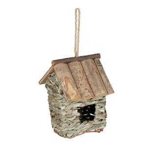 Vogelhaus Deko Braun - Holzwerkstoff - Rattan - 14 x 20 x 16 cm