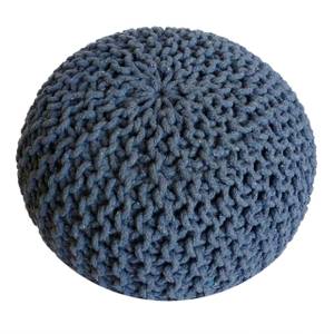 Sitzpouf Runde Blau - 55 x 37 x 55 cm - Naturfaser