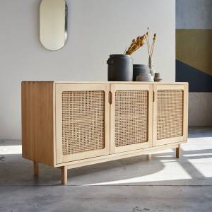 Buffet Luis Braun - Naturfaser - Holzart/Dekor - 160 x 75 x 45 cm