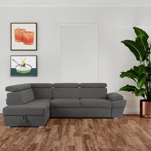 Ecksofa RATLO links Grau - Textil - Holz teilmassiv - 270 x 110 x 190 cm