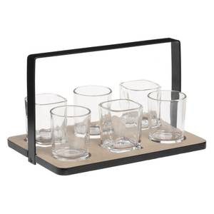 Aperitif-Set, 7-teilig Schwarz - Glas - 15 x 14 x 22 cm