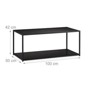 Couchtisch schwarz mit Ablage Schwarz - Holzwerkstoff - Metall - 100 x 42 x 50 cm