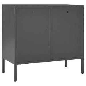 Sideboard BILAL Stahl u. Hartglas Grau Grau - Metall - 75 x 70 x 35 cm