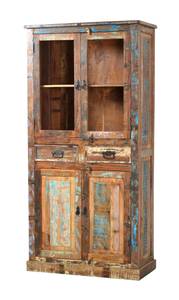 RIVERBOAT Vitrine Massivholz - 90 x 180 x 40 cm