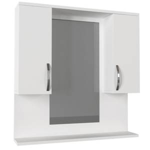 Badschrank mit Spiegel Tiger Weiß Weiß - Holzwerkstoff - Glas - 80 x 83 x 15 cm