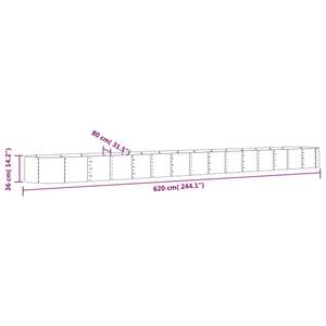 Hochbeet 3012741-1 Braun - 620 x 36 cm