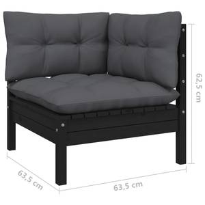 3-Sitzer-Gartensofa Schwarz