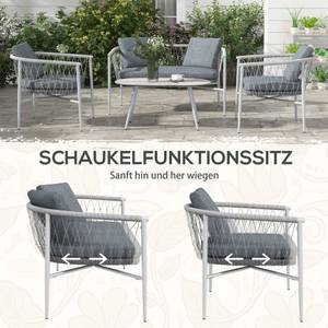 Rattan Gartenmöbel-Set 860-313V00GY Grau - Polyrattan - 68 x 67 x 121 cm