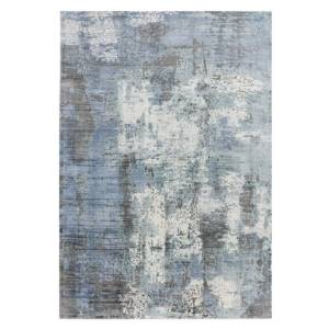 Tapis de salon moderne fait main BYGAT Bleu - 120 x 170 cm