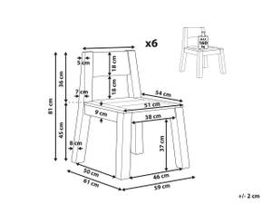 Chaise de jardin LIVORNO Lot de 6