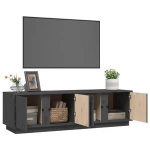 TV-Schrank D660 Grau - Massivholz - 40 x 40 x 140 cm