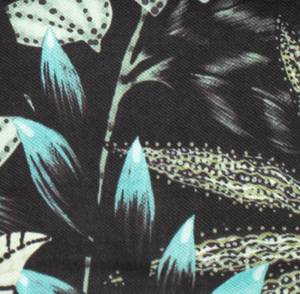 Kissenbezug anthrazit Floral Blätter Schwarz - Textil - 45 x 45 x 45 cm