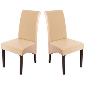 Esszimmerstuhl Cesena (2er-Set) Beige - Dunkelbraun