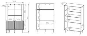 Stauraumvitrine SOPHIE Beige - Holzwerkstoff - 92 x 151 x 40 cm