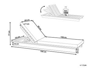 Gartenliege GRANARI Braun - Weiß - Massivholz - 70 x 77 x 190 cm