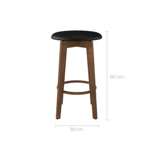 Tabouret de bar Vahina (Lot de 2) Noir - Bois massif - 38 x 66 x 38 cm