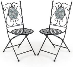 Chaises de jardin NP11250-2 Noir - Métal - 42 x 94 x 55 cm