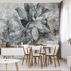 Fototapete BLUMEN Beton Optik Vintage Grau - 450 x 300 x 300 cm