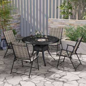 Gartenstühle ZB33353SD-4DE (2er Set) Grau - Polyrattan - 66 x 89 x 60 cm