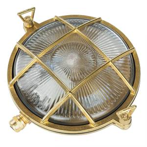 Wandlampe SERIFOS Messing - Graumetallic - Durchscheinend - 18 x 18 x 7 cm