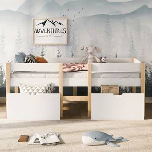 Lit enfant M439 Blanc - Bois manufacturé - 184 x 105 x 204 cm