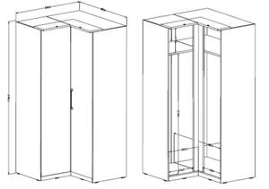 Kleiderschrank OLVERA Weiß - Holzwerkstoff - 109 x 216 x 64 cm