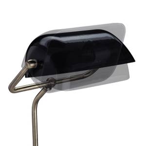 Schwarze Bankerlampe mit Glasschirm Schwarz - Gold - Holzwerkstoff - Glas - Metall - 26 x 42 x 25 cm