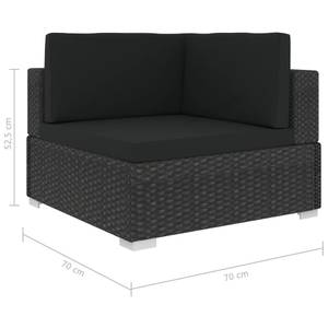 Mobilier de jardin Noir - Polyrotin - 70 x 53 x 70 cm