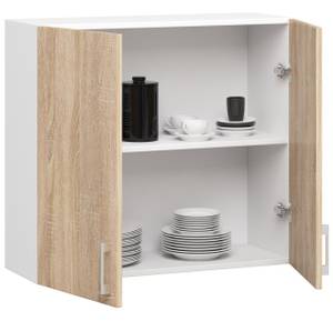 Meuble de Cuisine haut LIMA 80 2T Marron - Blanc - Bois manufacturé - 80 x 72 x 31 cm